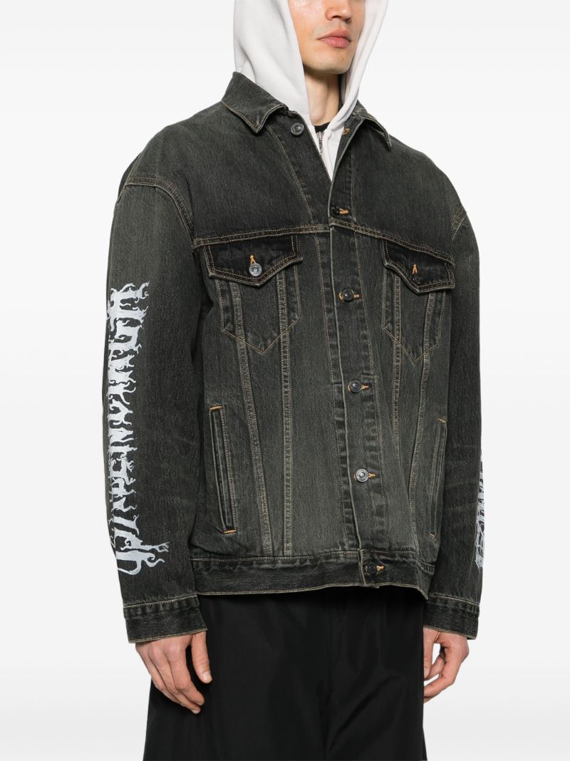 Black Diy Metal Denim Jacket
