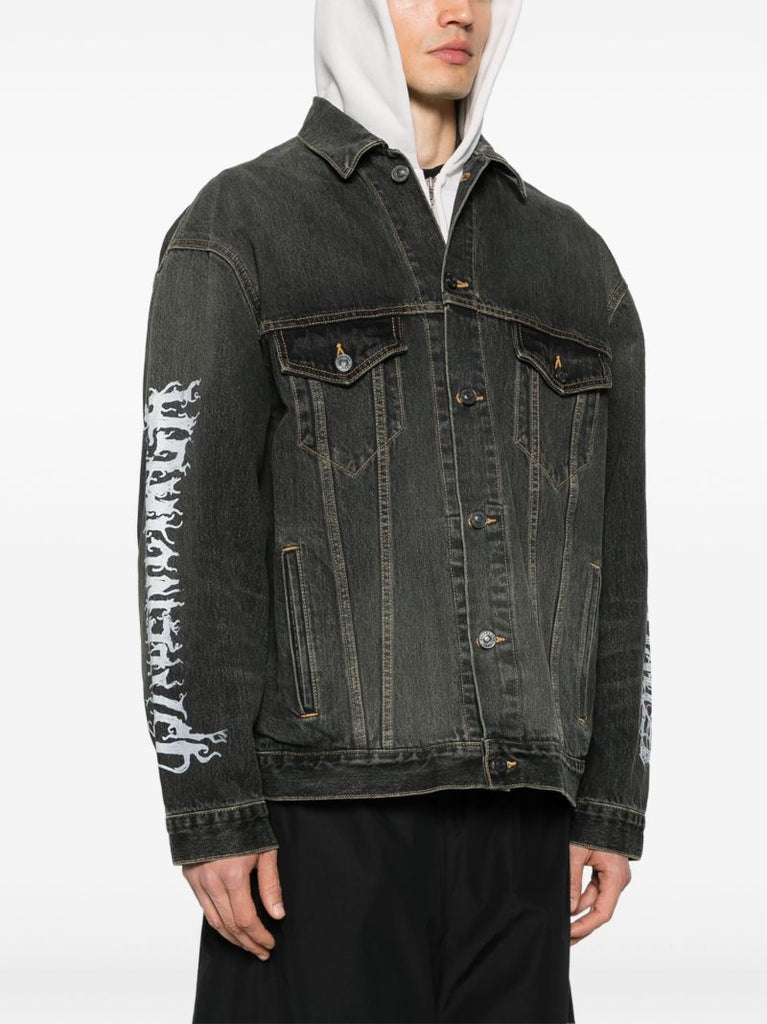 Black Diy Metal Denim Jacket