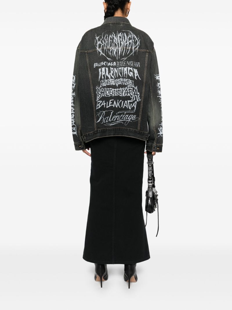Black Diy Metal Denim Jacket
