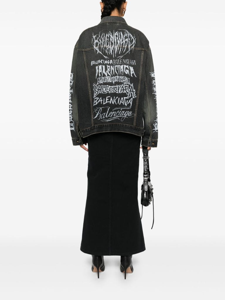 Black Diy Metal Denim Jacket