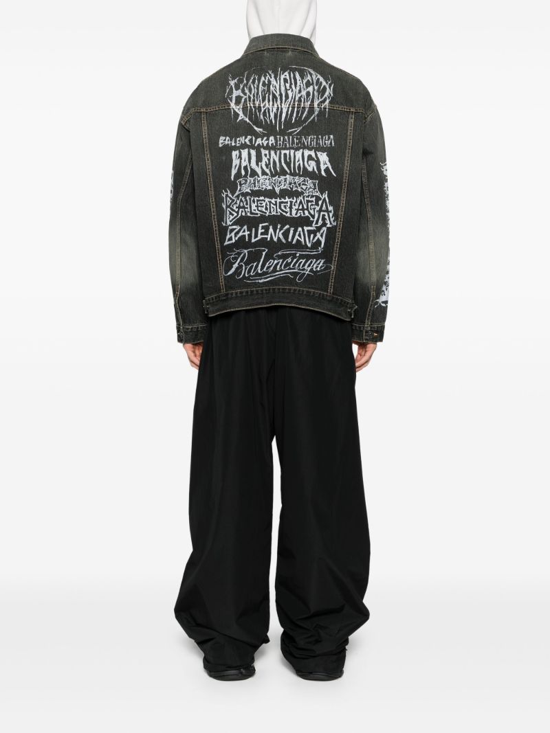 Black Diy Metal Denim Jacket