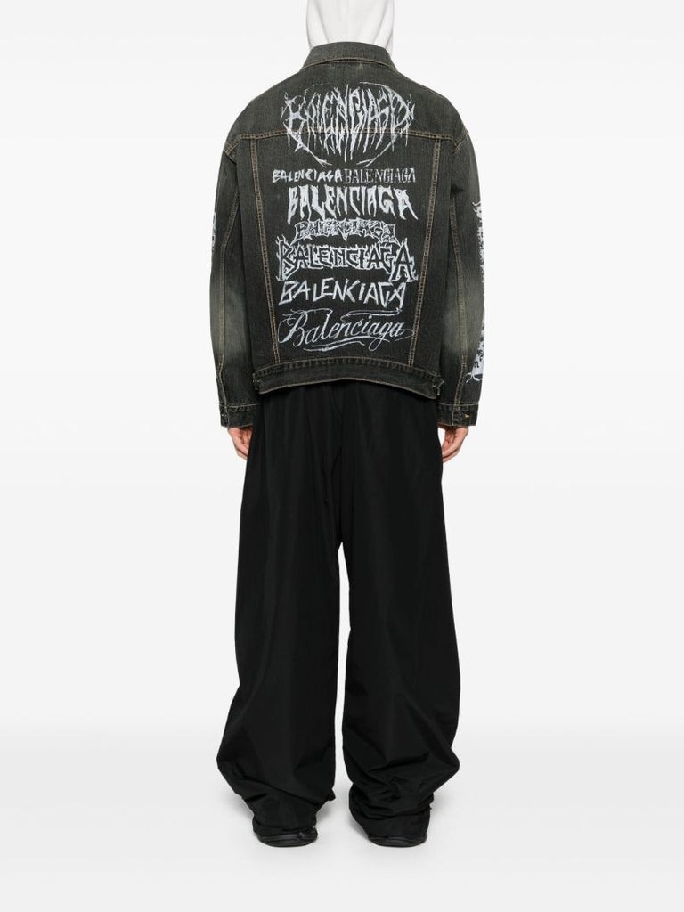 Black Diy Metal Denim Jacket