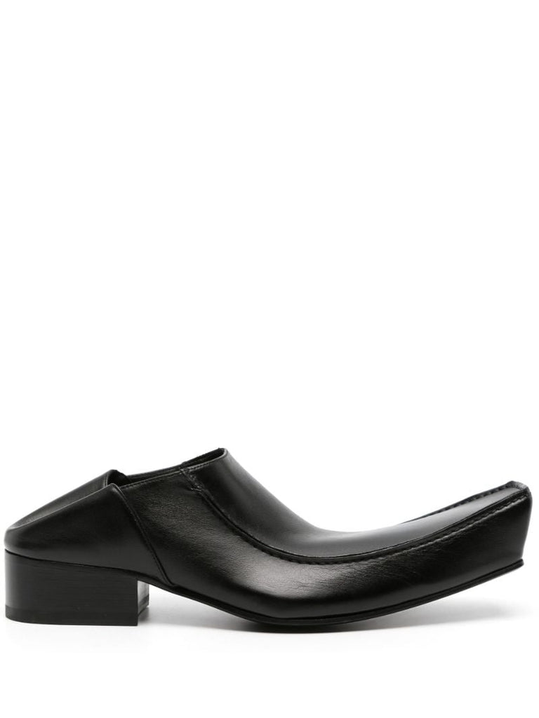 Black Romeo Leather Mules