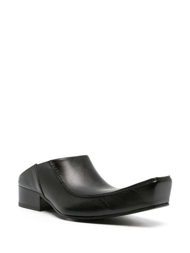 Black Romeo Leather Mules