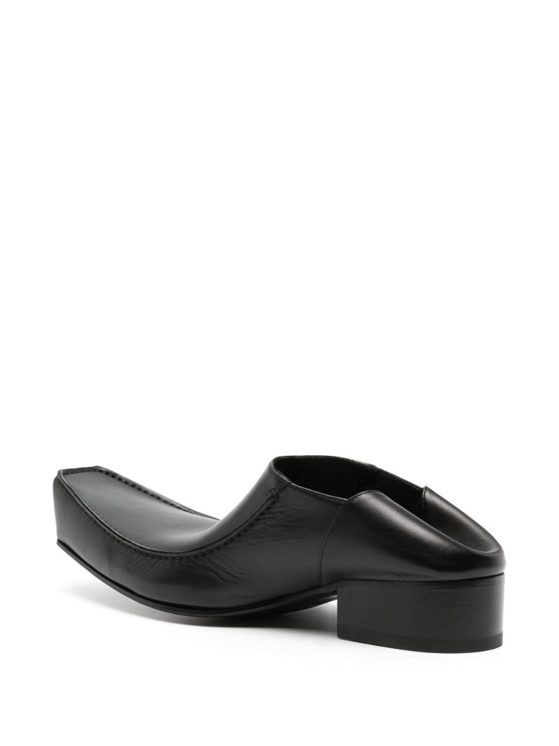 Black Romeo Leather Mules