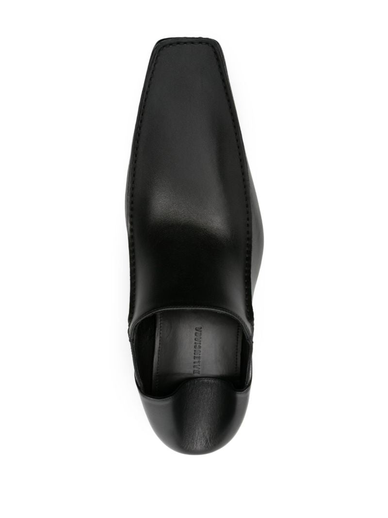 Black Romeo Leather Mules