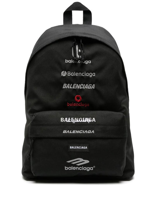 Black Explorer Logo-embroidered Backpack