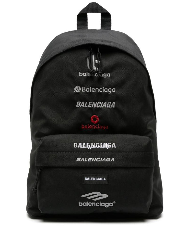 Black Explorer Logo-embroidered Backpack