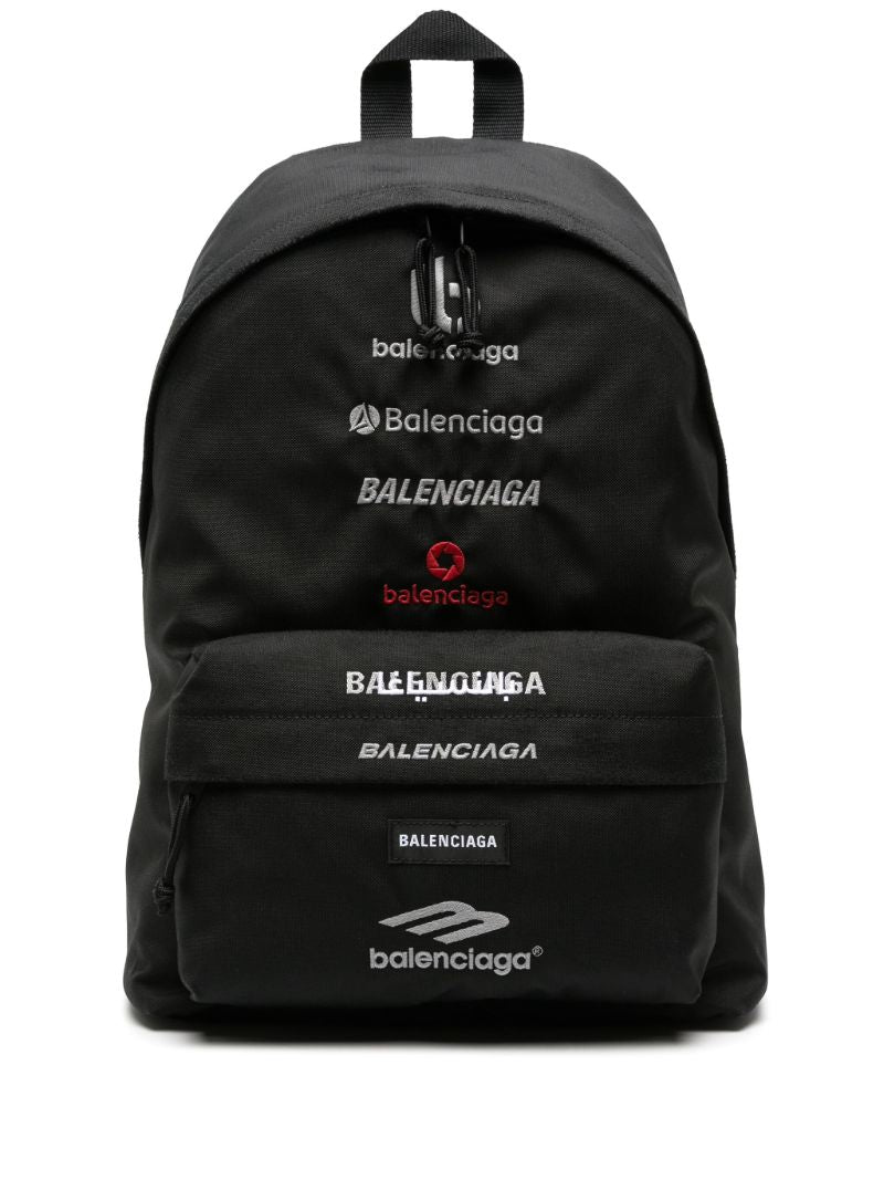 Black Explorer Logo-embroidered Backpack