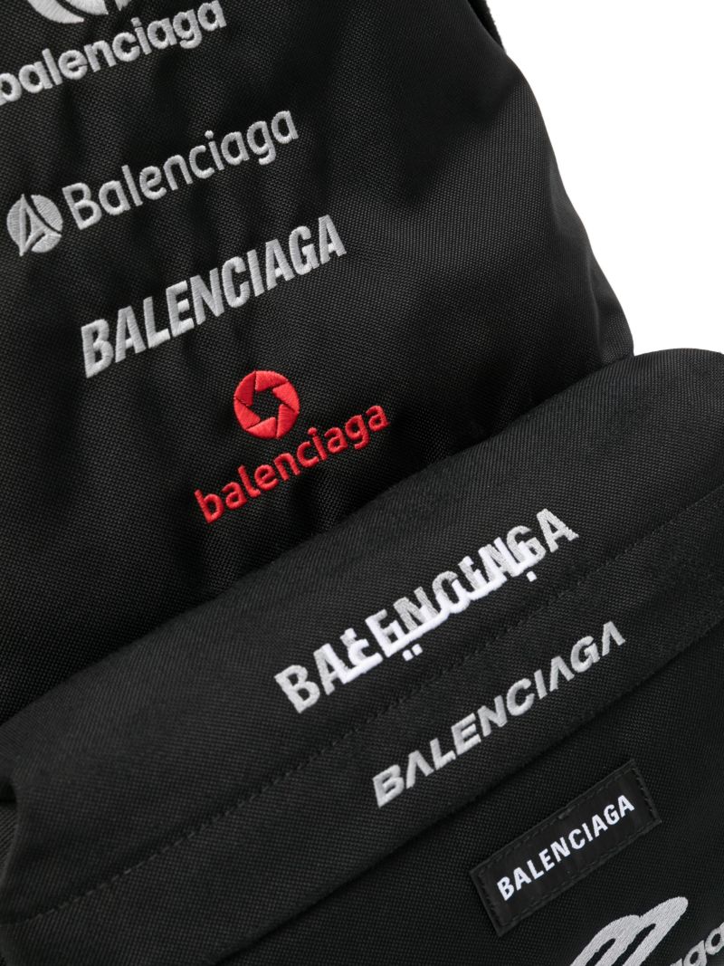 Black Explorer Logo-embroidered Backpack
