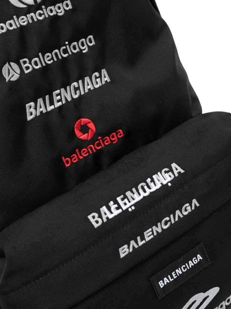 Black Explorer Logo-embroidered Backpack