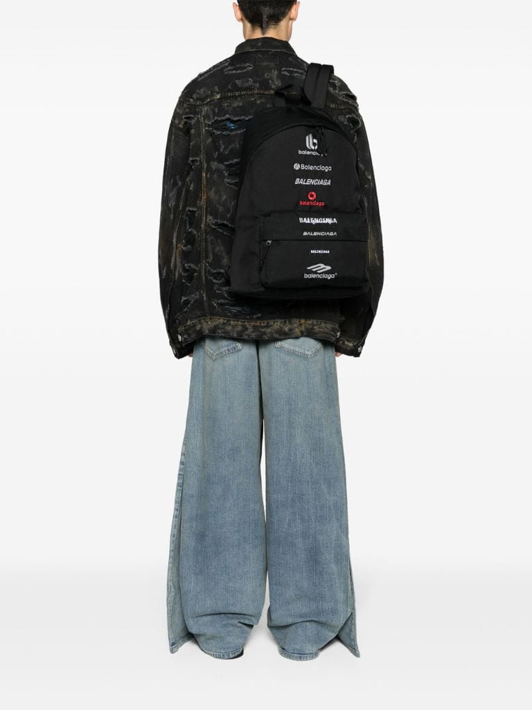 Black Explorer Logo-embroidered Backpack