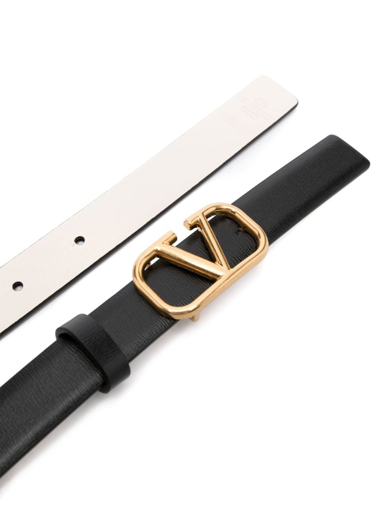 Black Vlogo Signature Reversible Leather Belt