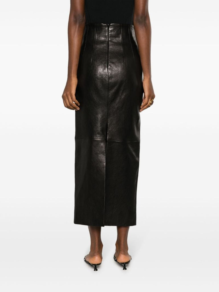 Black the Loxley Leather Maxi Skirt