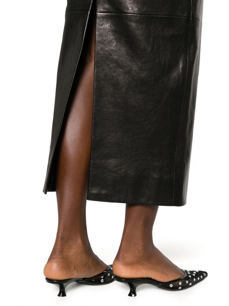 Black the Loxley Leather Maxi Skirt