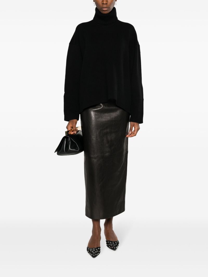 Black the Loxley Leather Maxi Skirt