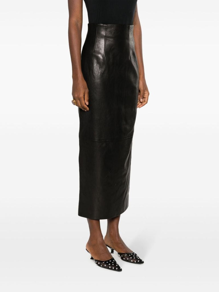 Black the Loxley Leather Maxi Skirt