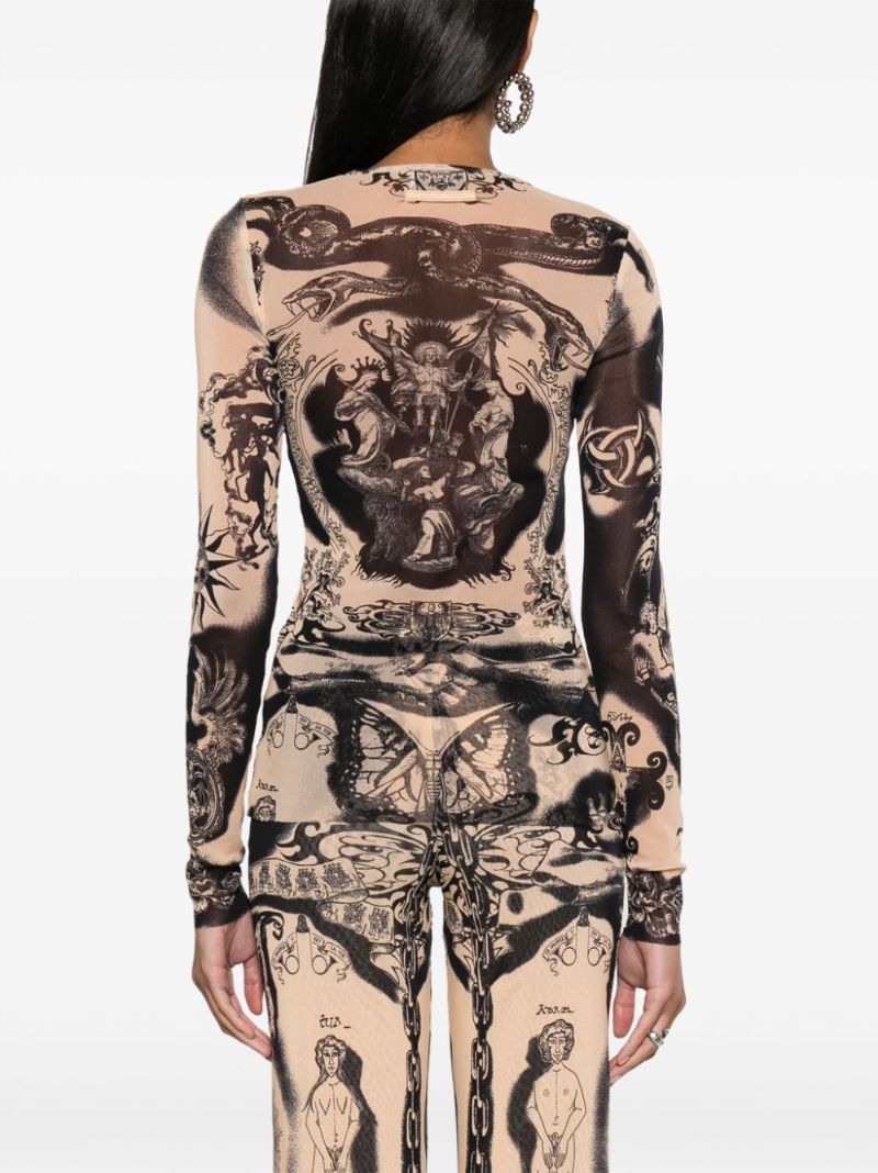 Neutral Heraldique-print Top