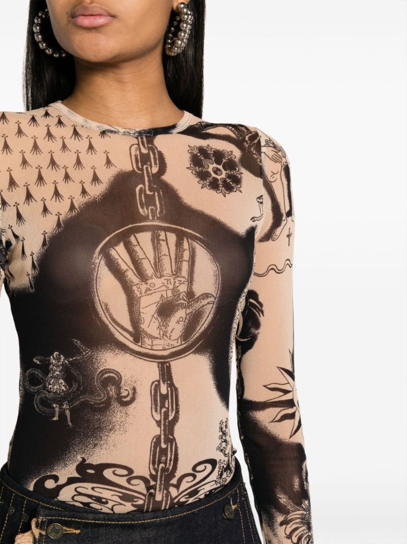 Neutral Heraldique-print Top