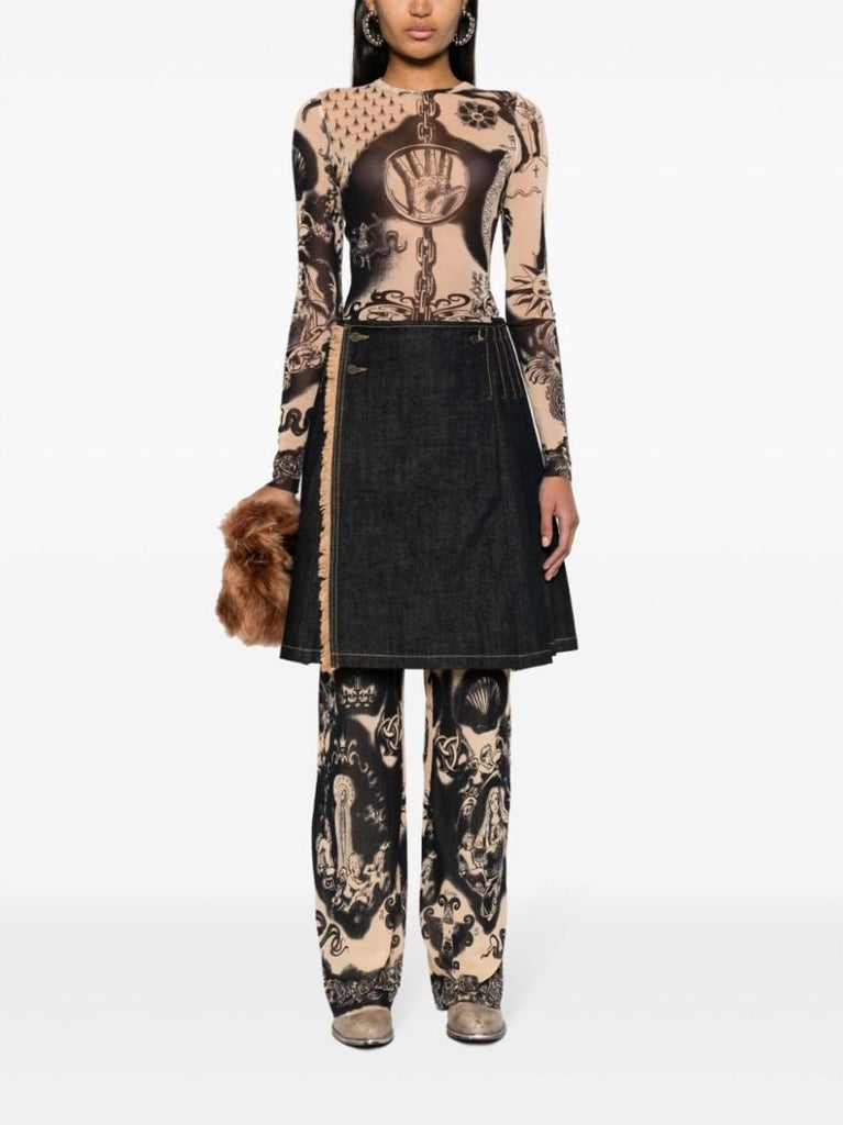 Neutral Heraldique-print Top