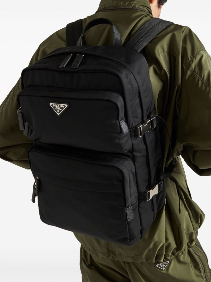 Re-nylon Saffiano Leather Backpack
