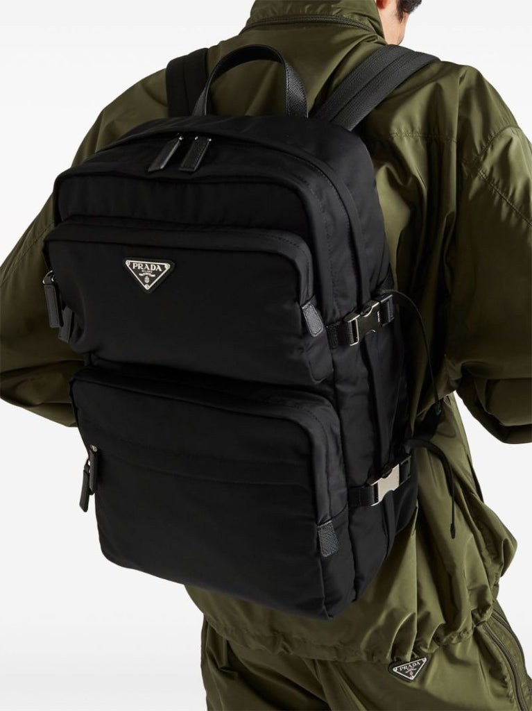 Re-nylon Saffiano Leather Backpack