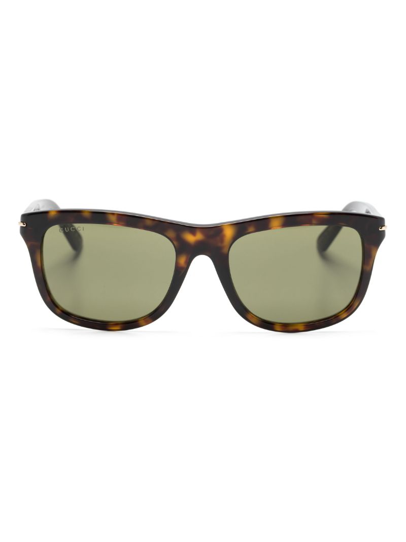 Brown Tortoiseshell Rectangle Frame Sunglasses