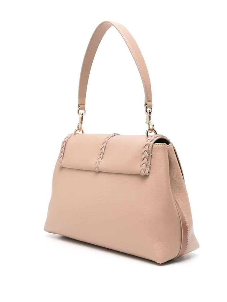 Neutral Penelope Leather Shoulder Bag