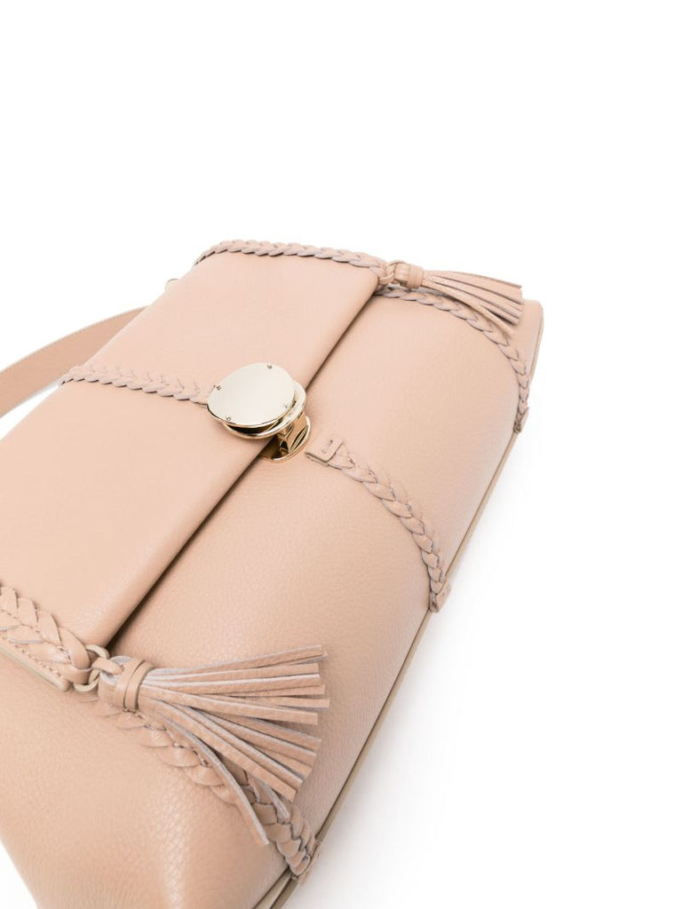 Neutral Penelope Leather Shoulder Bag