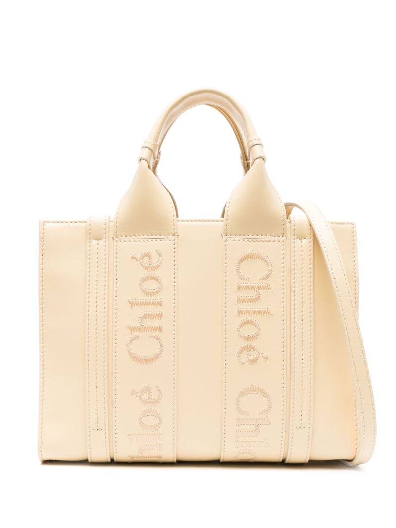 Yellow Woody Small Leather Tote Bag