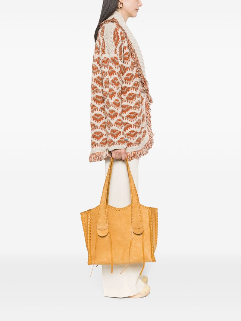 Brown Mony Suede Tote Bag