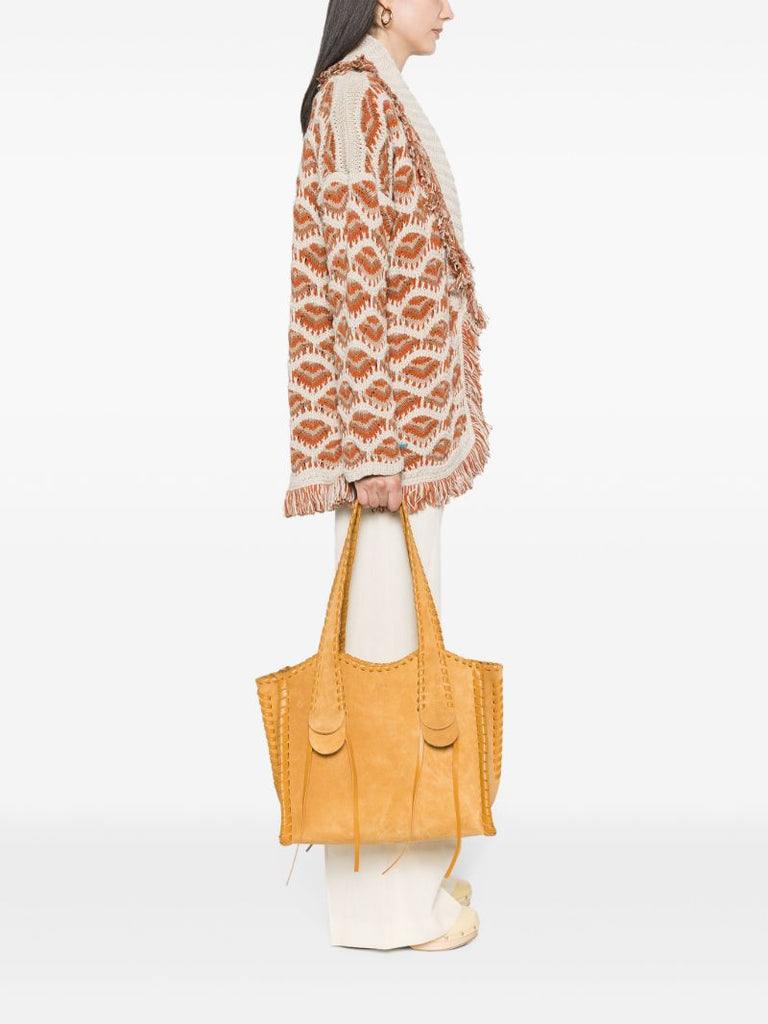 Brown Mony Suede Tote Bag