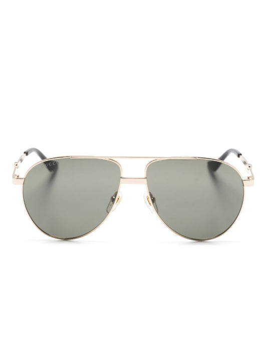 Gold Pilot-frame Sunglasses