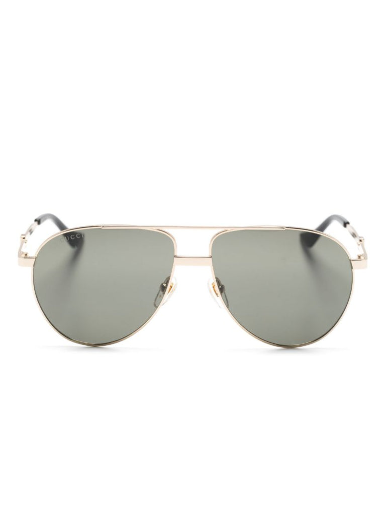 Gold Pilot-frame Sunglasses