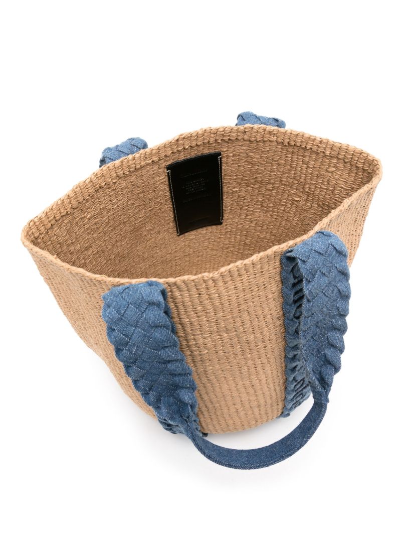 Neutral Woody Basket Large Tote Bag