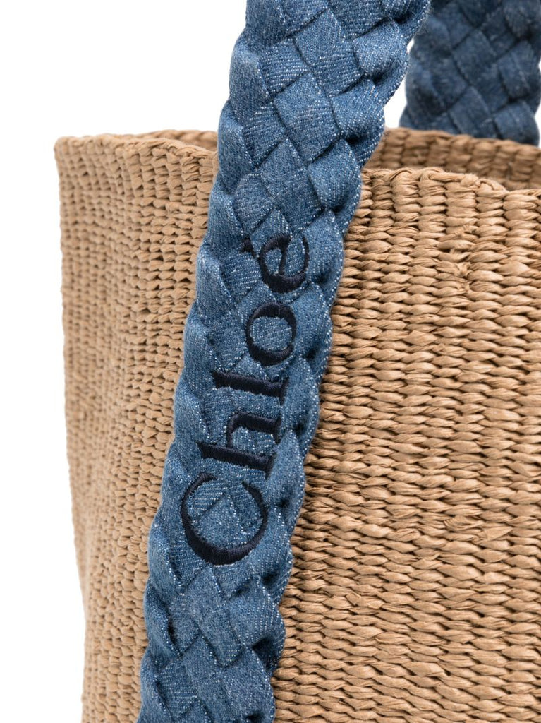 Neutral Woody Basket Large Tote Bag