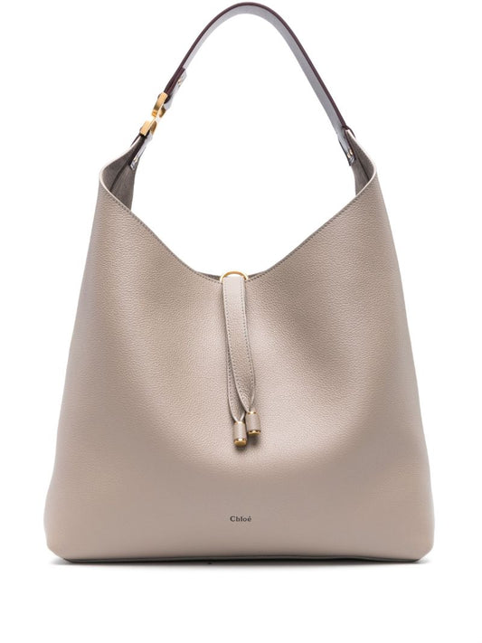 Grey Marcie Leather Shoulder Bag