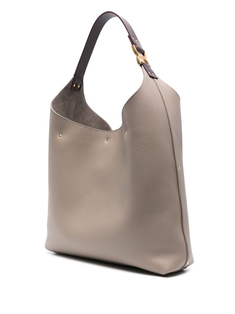 Grey Marcie Leather Shoulder Bag