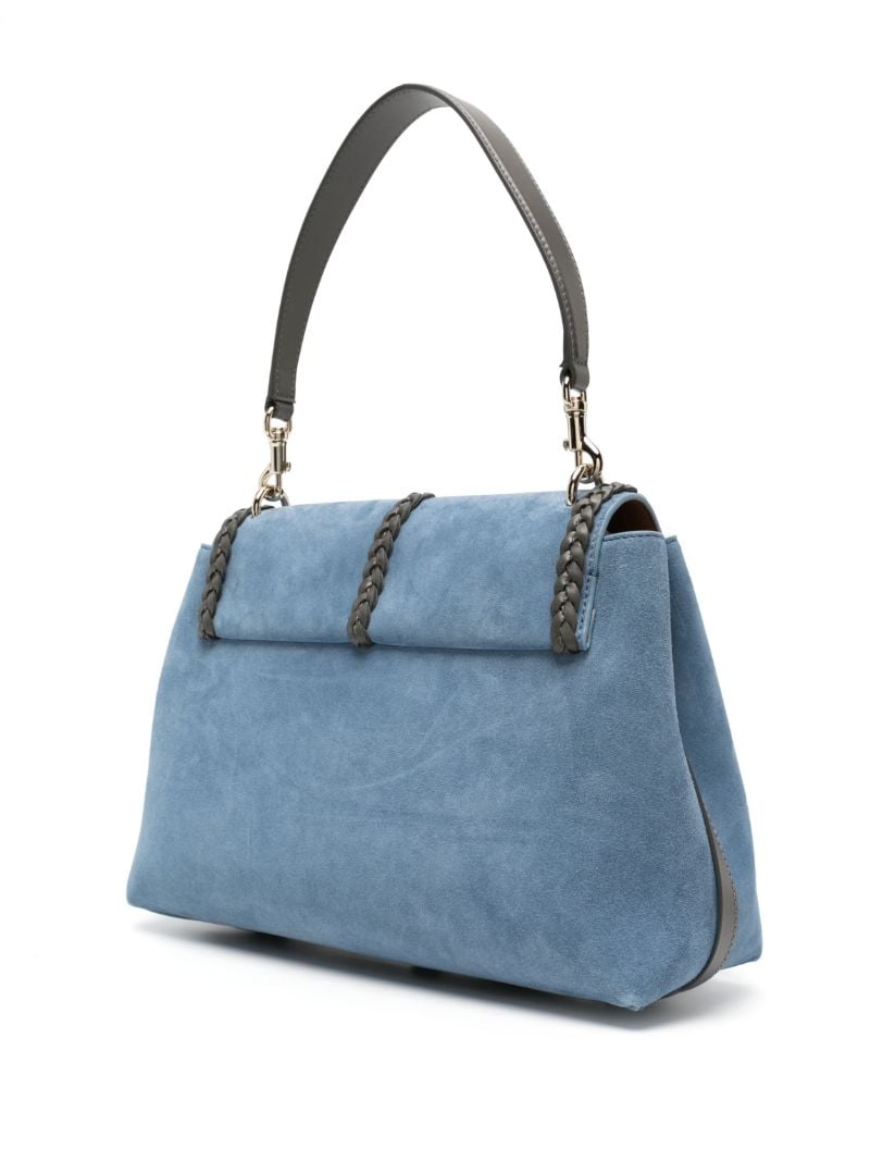 Blue Penelope Suede Shoulder Bag