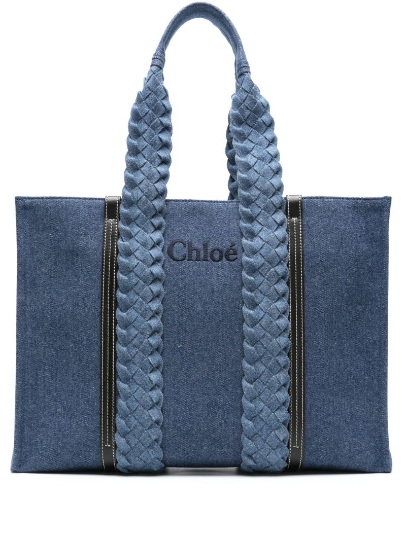 Blue Large Woody Denim Tote Bag