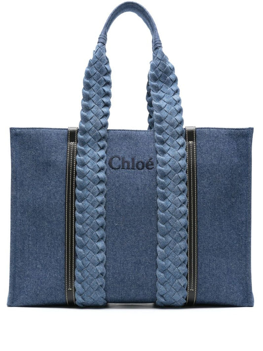 Blue Large Woody Denim Tote Bag