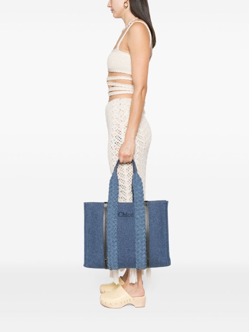 Blue Large Woody Denim Tote Bag