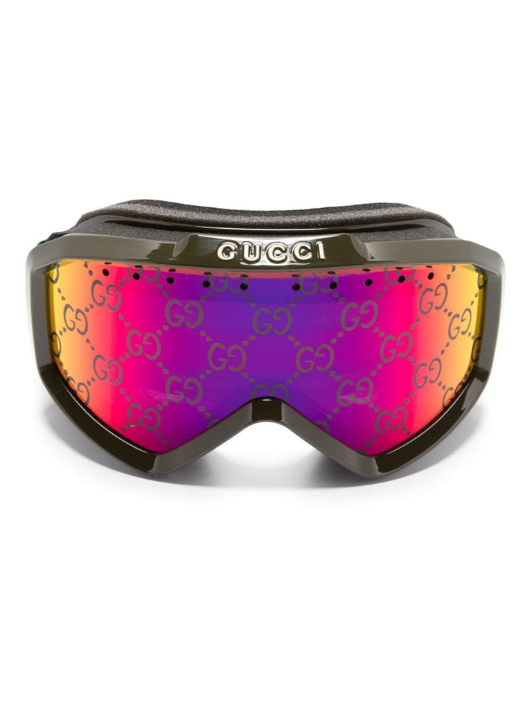 Green Gg-monogram Web-strap Ski Goggles