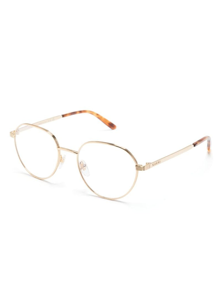Gold-tone Round-frame Glasses