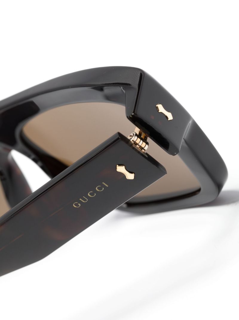 Brown Tortoiseshell Rectangle Frame Sunglasses