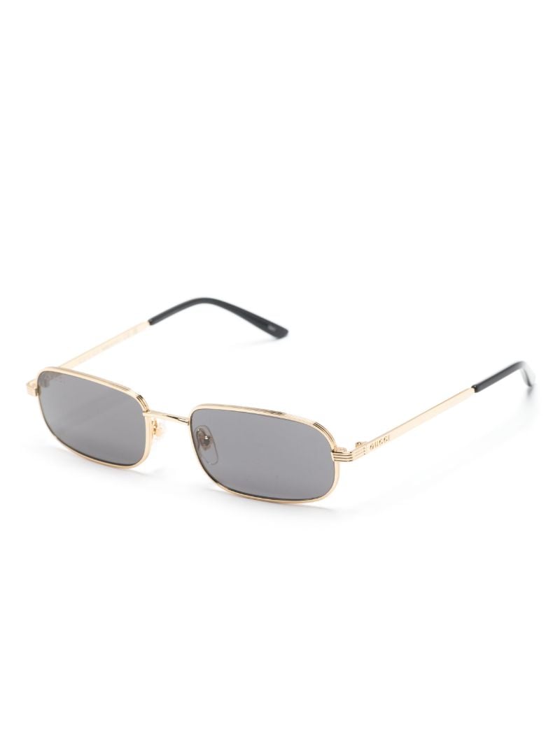 Gold-tone Rectangle-frame Metal Sunglasses