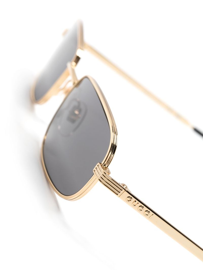 Gold-tone Rectangle-frame Metal Sunglasses