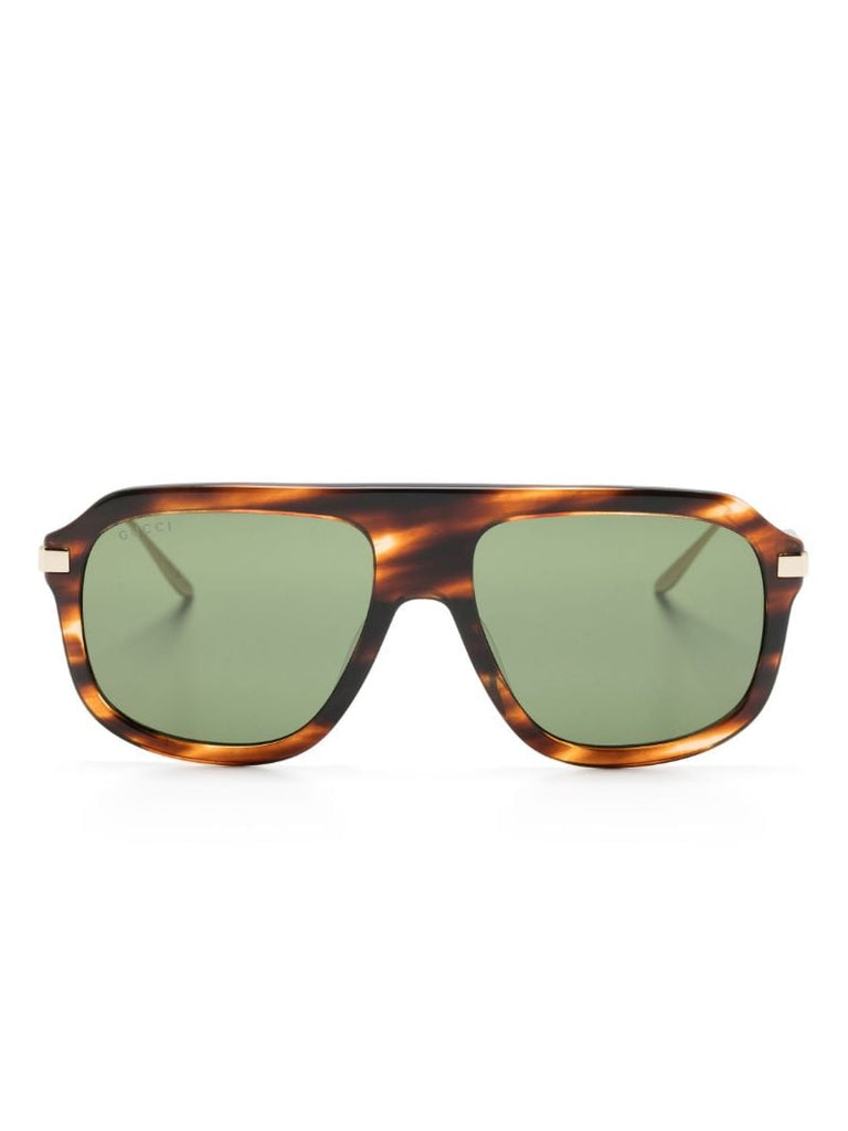 Brown Pilot-frame Sunglasses