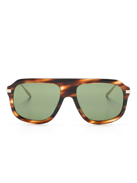 Brown Pilot-frame Sunglasses