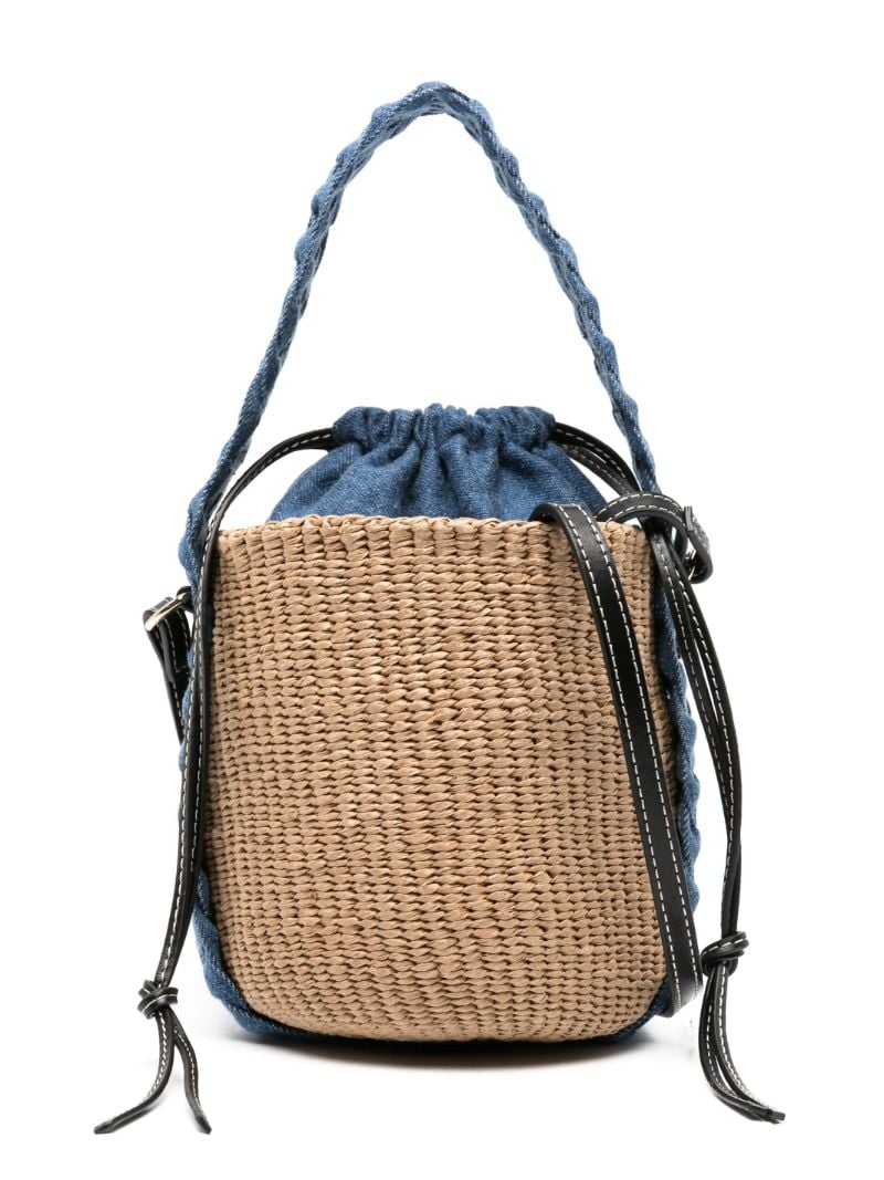 Neutral Woody Raffia Bucket Bag